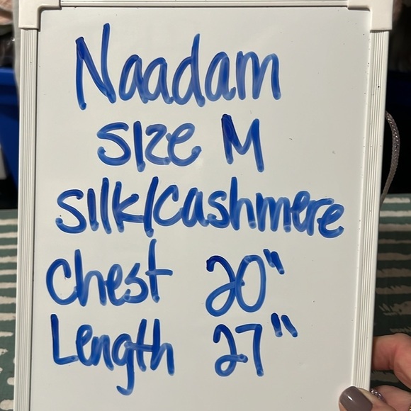 NAADAM Pewter Color Silk Cashmere Long Sleeve Turtleneck Sweater Size M - Picture 6 of 9